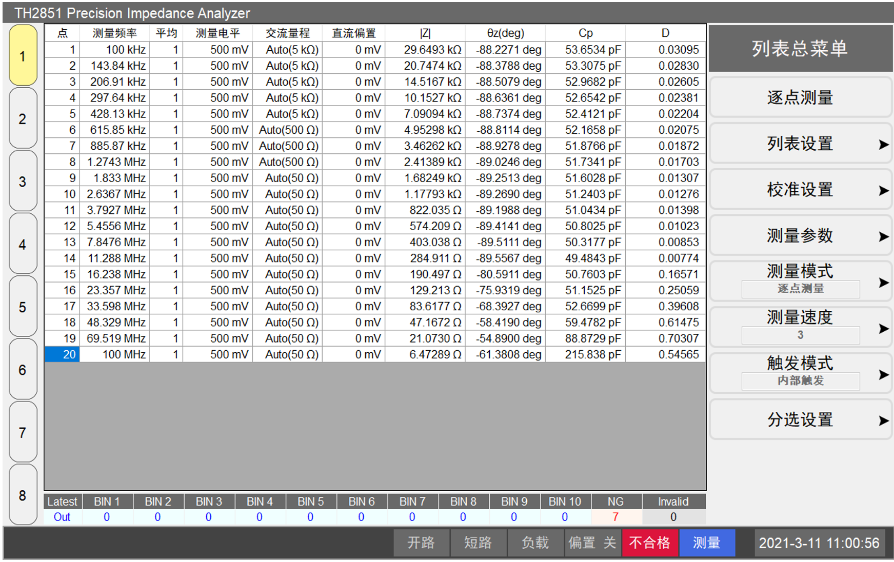 TH2851-130阻抗测试仪/阻抗分析仪